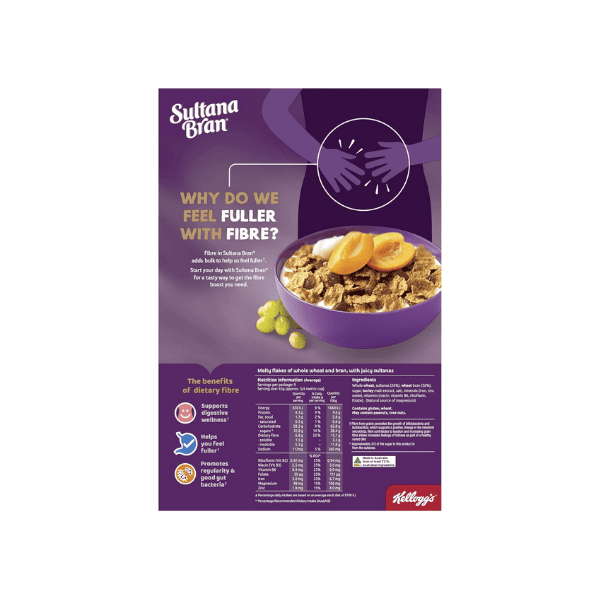 Kellogg's Sultana Bran High Fibre Cereal Perfect Start to Your Day 420g