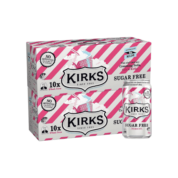 Kirks Sugar-Free Creaming Soda 20 x 375mL Cans