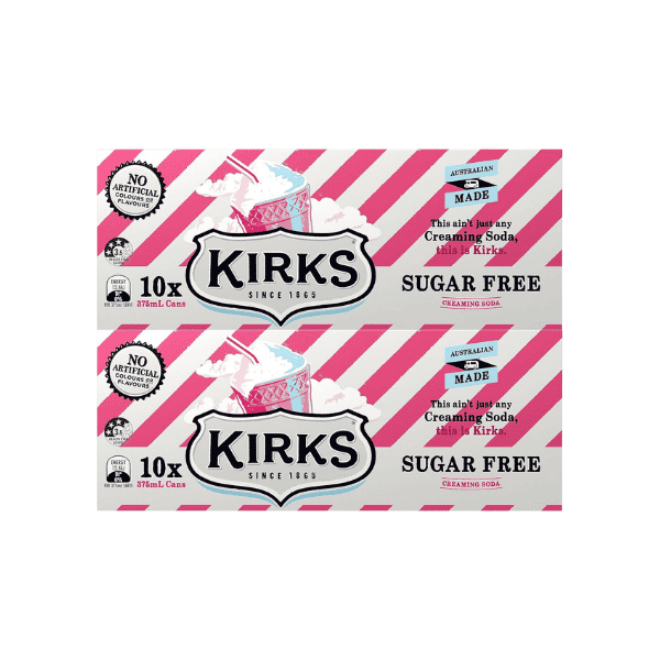 Kirks Sugar-Free Creaming Soda 20 x 375mL Cans