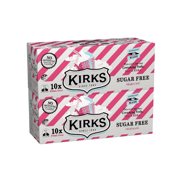 Kirks Sugar-Free Creaming Soda 20 x 375mL Cans