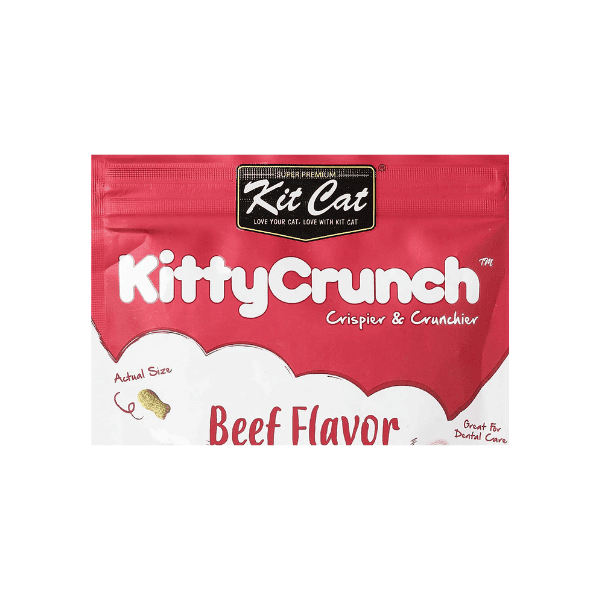 Kit Cat Kitty Crunch Beef Treat 60g of Crunchy Beefy Fun Your Cat Will Adore