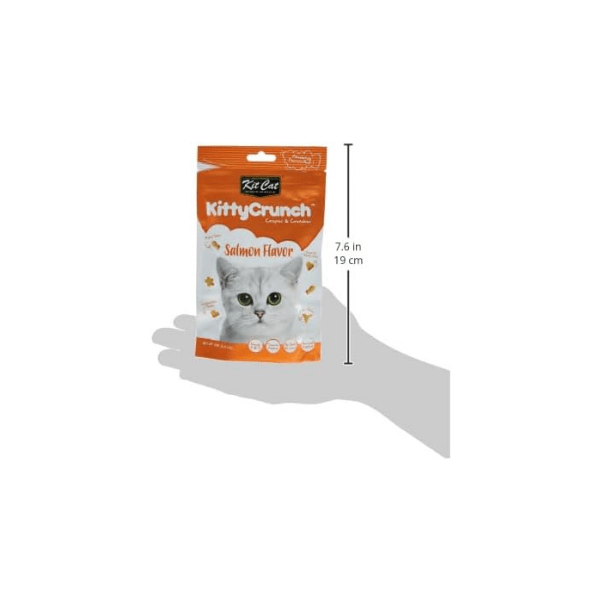 Kit Cat Kitty Crunch Salmon Treat 60g of Irresistible Crunchy Salmon Flavor