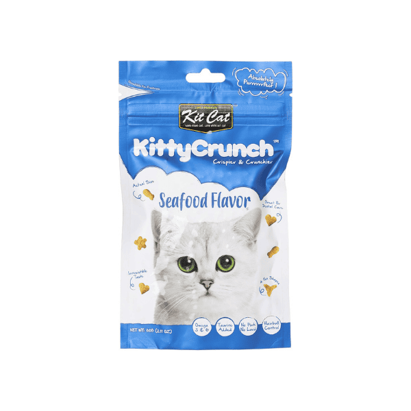 Kit Cat Kitty Crunch Seafood Treat 60g of Delicious Crunch Your Cat Craves