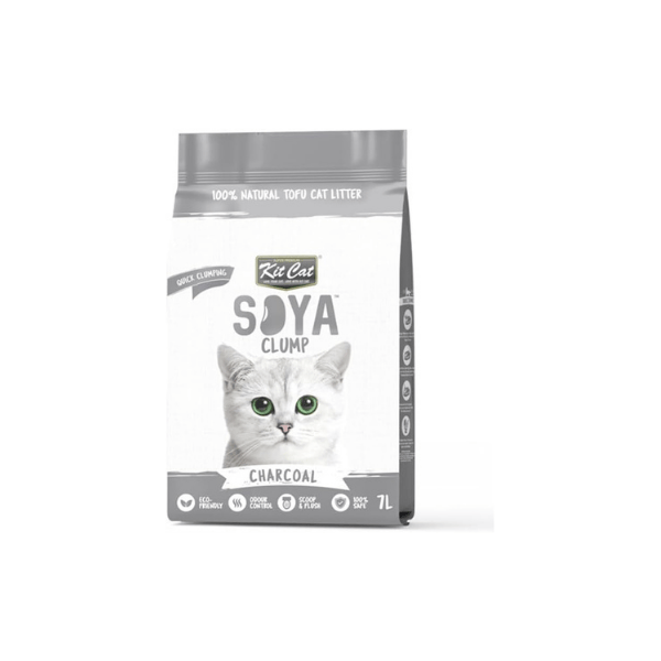 Kit Cat SOYA Clump Charcoal Litter 7L of Eco-Friendly Clumping and Freshness