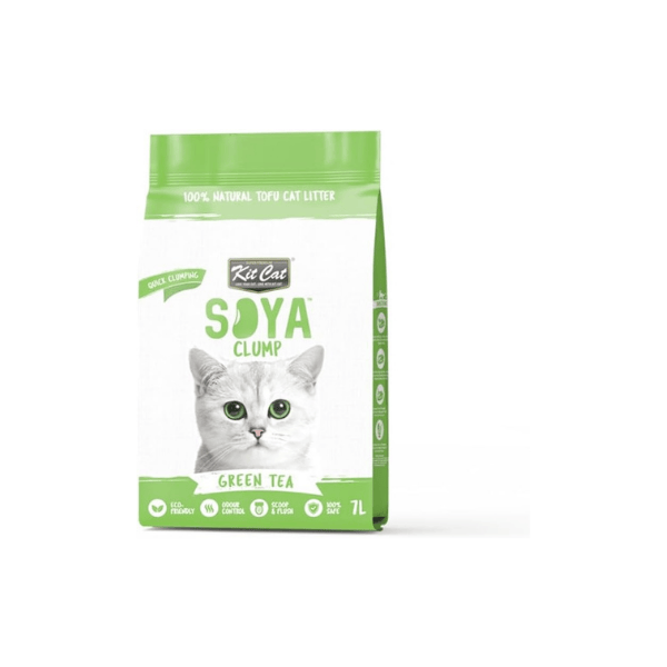 Kit Cat SOYA Clump Green Tea Cat Litter 7L of All-Natural Freshness and Odor Control