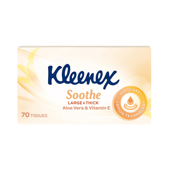 Kleenex Aloe Vera & Vitamin E Large & Thick Facial Tissues 3-Ply 70 Count