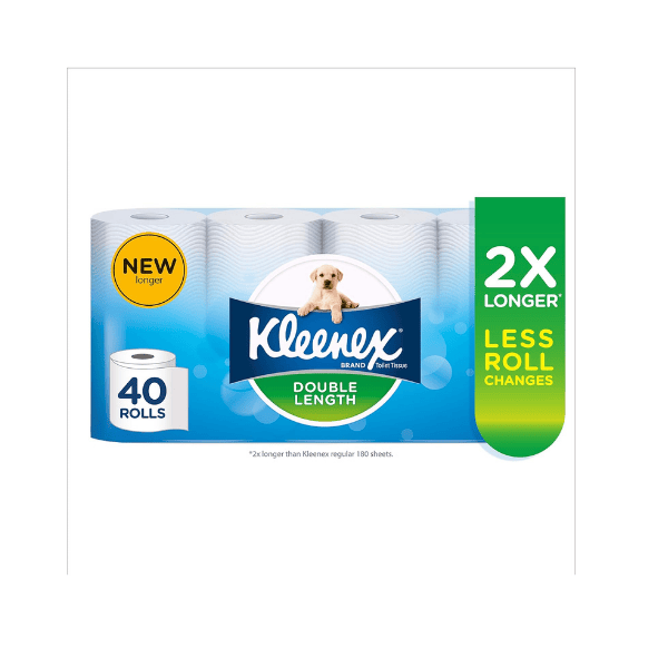 Double Length Kleenex Toilet Paper 40 Count 5x8 Rolls