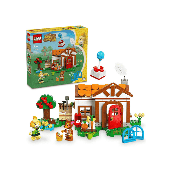 LEGO Animal Crossing Isabelle’s House Visit 77049  Building Toy for Kids 6+ with 2 Minifigures