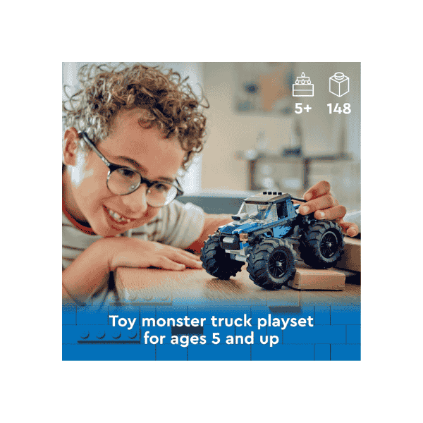 LEGO® City Blue Monster Truck 60402 Off Road Playset with Driver Minifigure for Kids 5+