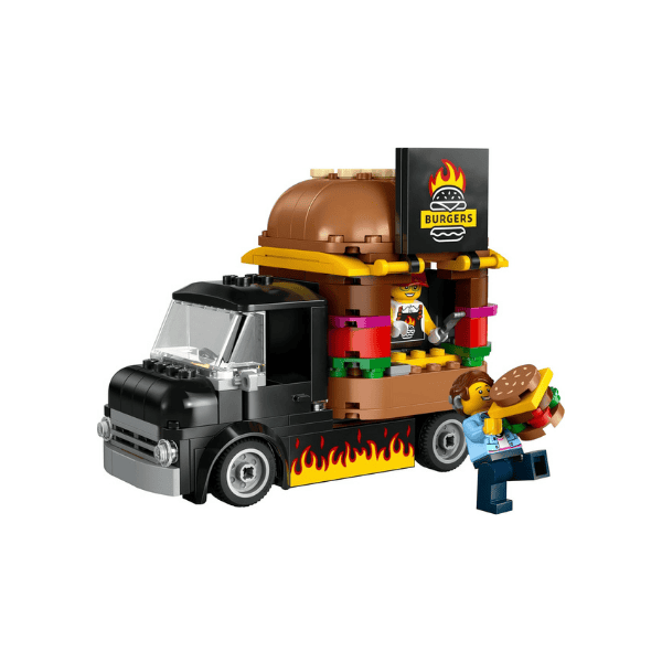 LEGO City Burger Van 60404 Food Truck Toy for Kids 5+ Vendor Minifigure Included