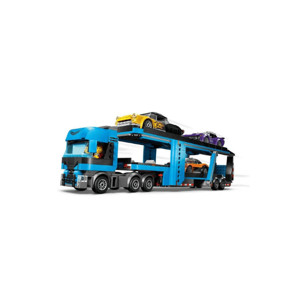 LEGO® City 60408 Car Transporter Truck with Sports Cars 4 Vehicle Set for Kids 7+ Great Gift with 4 Minifigures