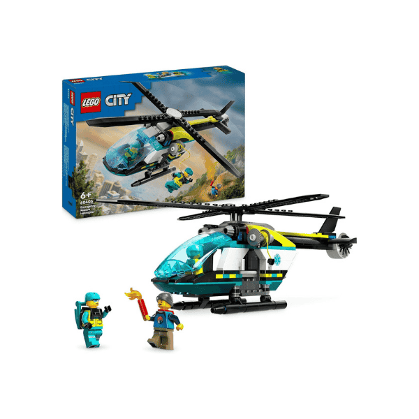 LEGO® City Rescue Helicopter 60405 Playset for Kids 6+ with Minifigures and Spinning Rotors