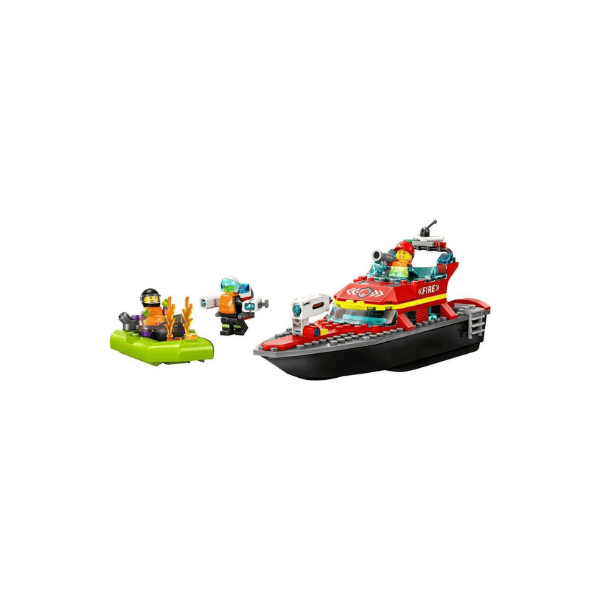 LEGO City Fire Rescue Boat 60373 Water Ready Toy with Jetpack Speedboat and 3 Minifigures Fun for Kids 5+