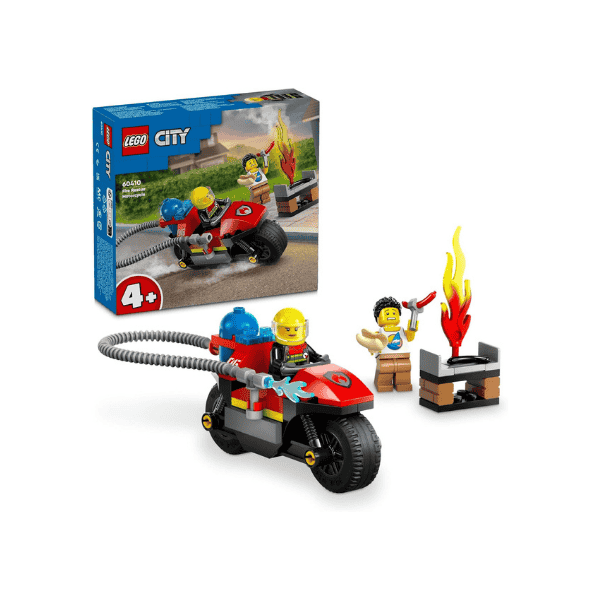 LEGO® City Fire Rescue Motorcycle 60410 Firefighter Playset for Kids 4+ with Motorbike and 2 Minifigures