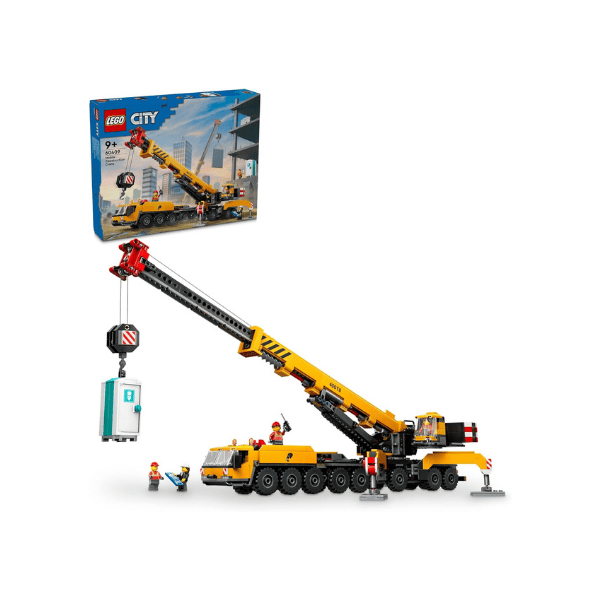 LEGO® City Yellow Mobile Construction Crane 60409 Toy Set with Extendable Boom and 4 Minifigures