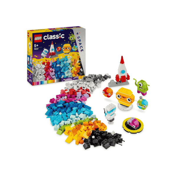 LEGO Classic Creative Space Planets 11037 Buildable Solar System Toy for Kids 5+ with Shuttle Rocket Set