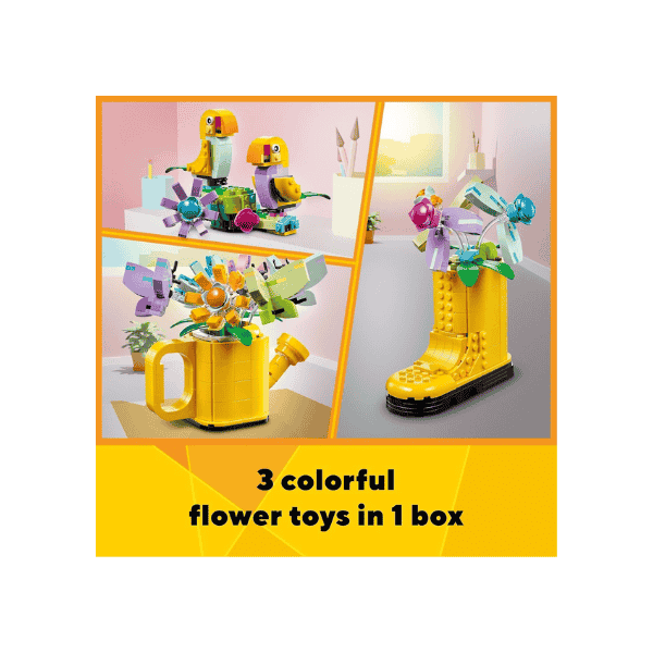 LEGO® Creator Flowers in Watering Can 31149 Welly Boot & 2 Birds Playset for Kids 8+