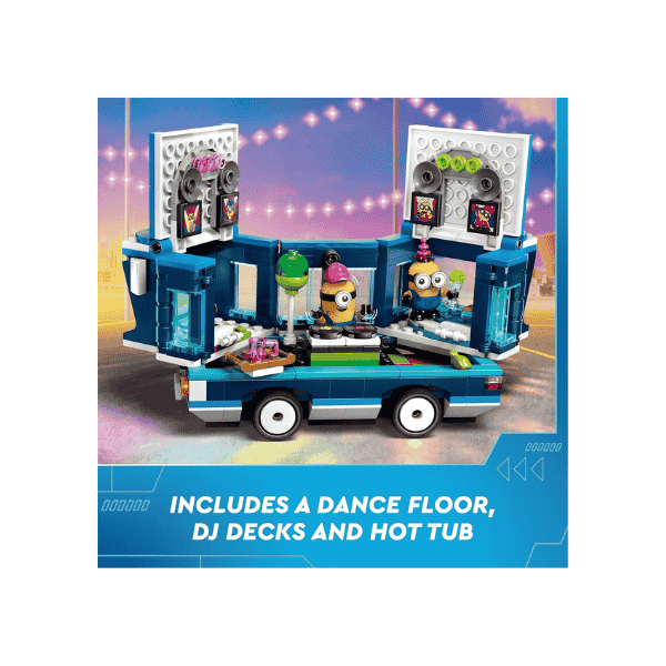 LEGO® Despicable Me Minions Music Party Bus 75581 Creative Toy with Lights for Kids Ages 7+