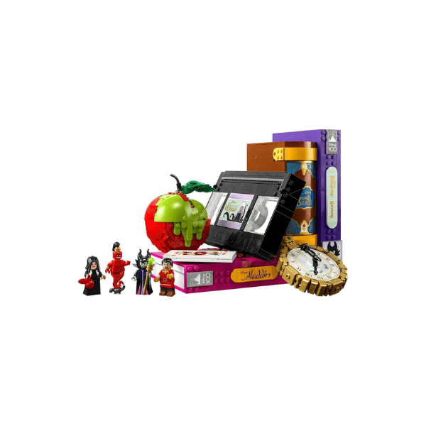 LEGO Disney Villains Icons 43227 Nostalgia Collection with VHS Book Models and 4 Minifigures for Disney 100 Years