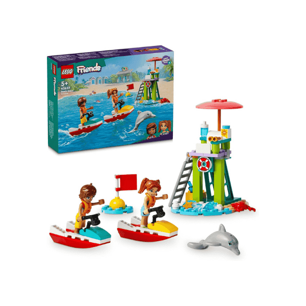 LEGO® Friends Beach Water Scooter 42623 Lifeguard Set with Mini Dolls and Dolphin for Kids 5+