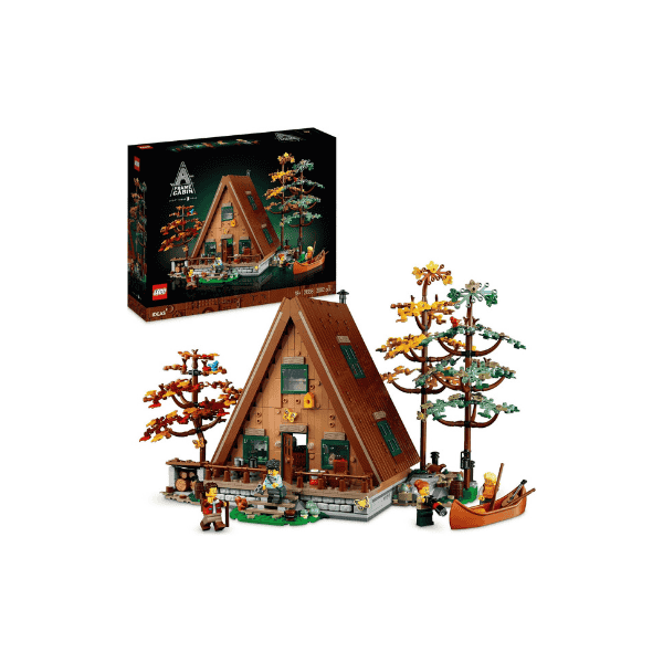 LEGO Ideas A Frame Cabin Set 21338 Adult Model Kit with 4 Customizable Minifigures and Wildlife Figures Perfect for Nature Lovers