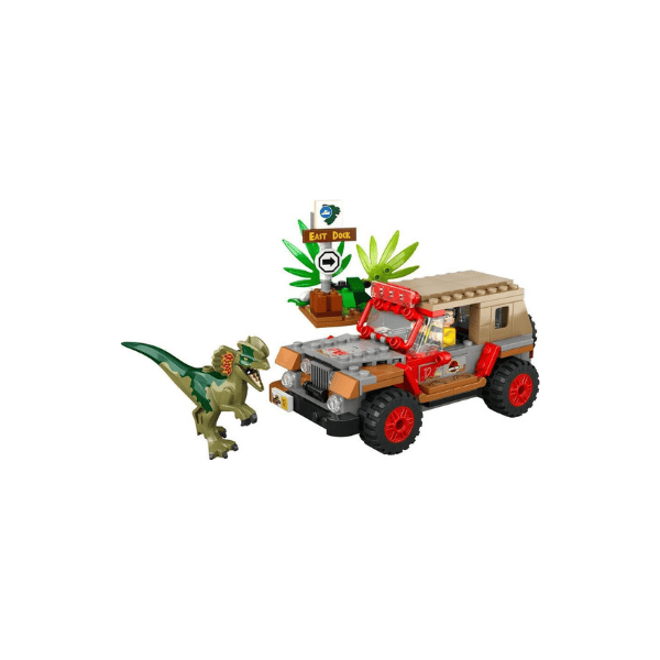 LEGO® Jurassic Park Dilophosaurus Ambush 76958 Building Set with Dino Figure and Jeep for 30th Anniversary