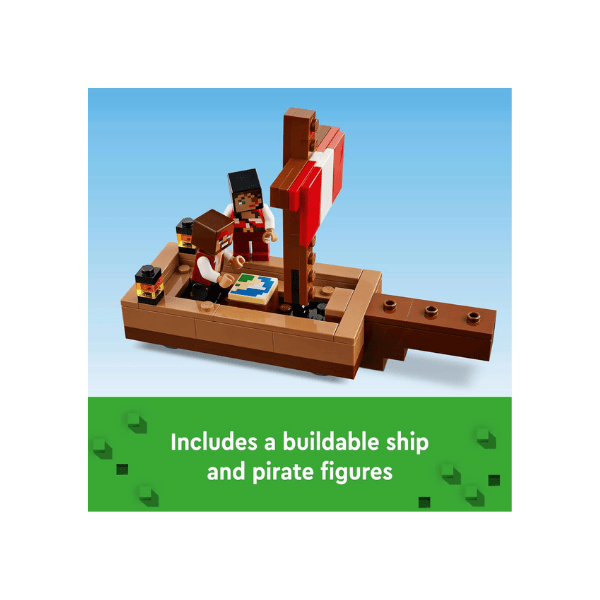 LEGO Minecraft The Pirate Ship Voyage 21259 Boat Playset with Squid Camel and Pirates for Ages 8+