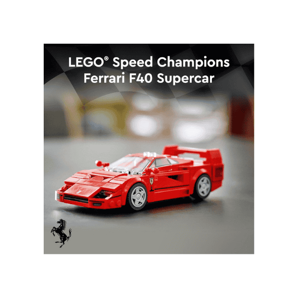 LEGO® Speed Champions Ferrari F40 76934 Buildable Toy Car Set with Minifigure for Kids