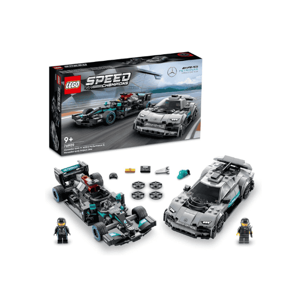 LEGO® Speed Champions 76909 Mercedes AMG F1 W12 & Project One Race Cars with Minifigures for Kids 9+