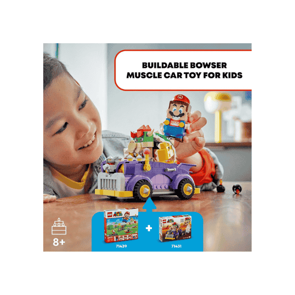 LEGO® Super Mario Bowser's Muscle Car Expansion Set 71431 Collectible Toy for Kids with Character Figure for Ages 8+