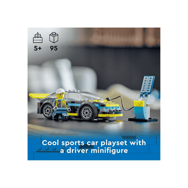 LEGO® City Electric Sports Car 60383 Set for Kids 5+with Car Charging Station and Minifigure!