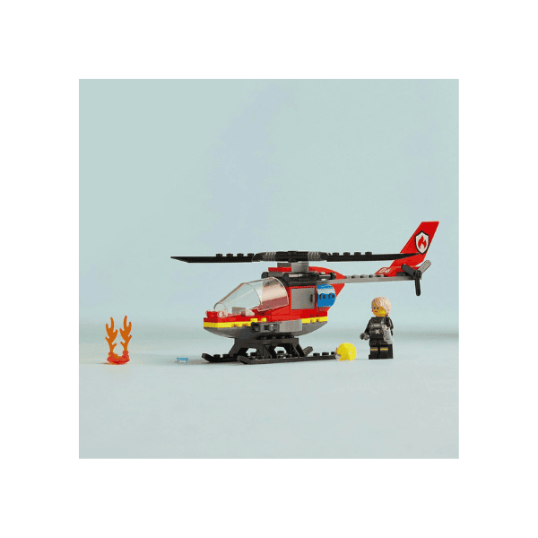 LEGO® City Fire Rescue Helicopter 60411 Set with Firefighter Pilot for Kids 5+