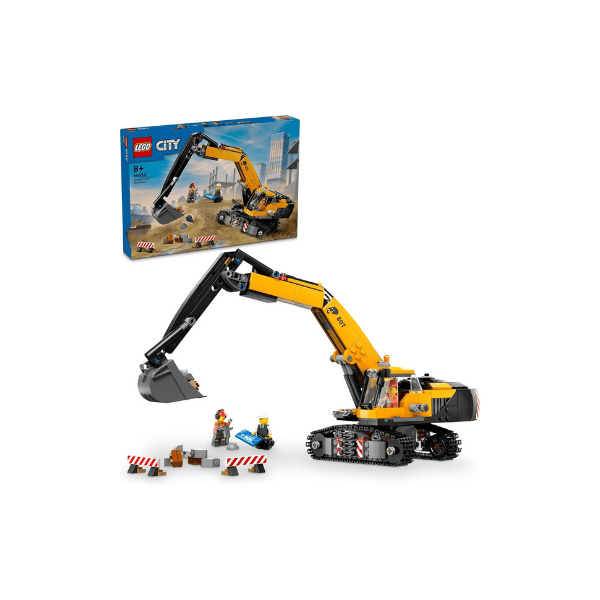 LEGO® City Yellow Excavator 60420 Digger Toy for Kids 8+ Perfect Gift with Fun Minifigures