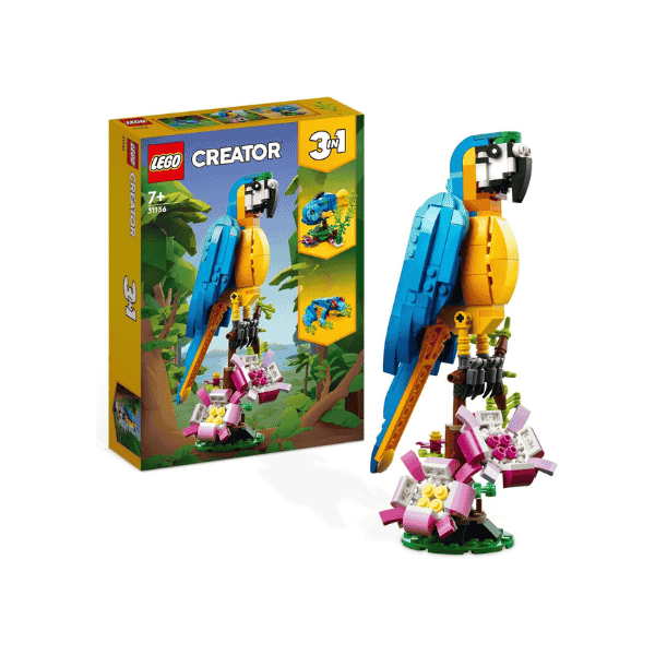 LEGO® Creator Exotic Parrot 31136  Building Set with Parrot Fish and Frog for Kids 7+