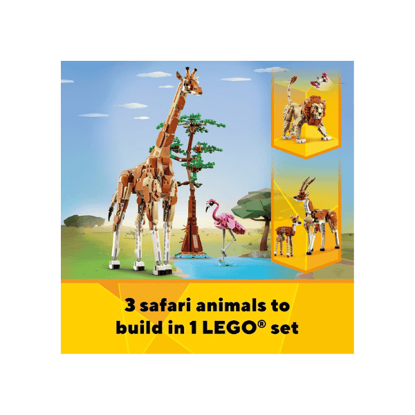 LEGO® Creator Wild Safari Animals 31150 Giraffe Gazelle and Lion Set for Kids 9+