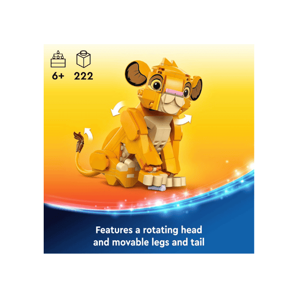 LEGO® Disney Simba The Lion King Cub 43243 Buildable Toy for Kids 6+ Fun Construction Playset.