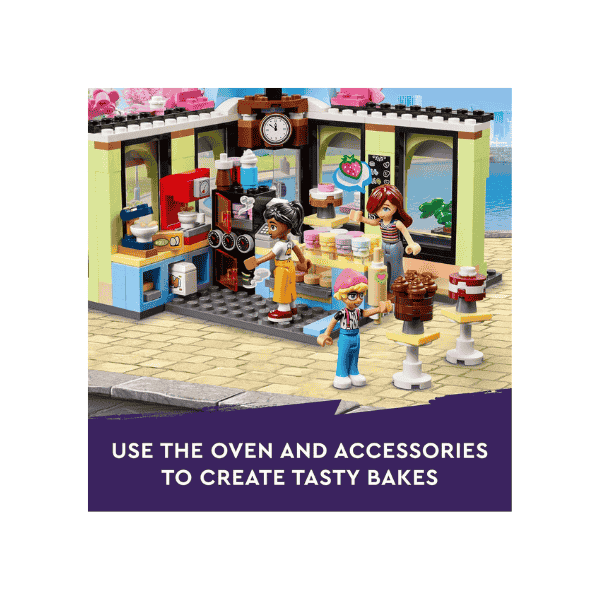 LEGO® Friends Heartlake City Café 42618 Bakery Set for Ages 6+ with 3 Mini-Dolls and Dog Figure