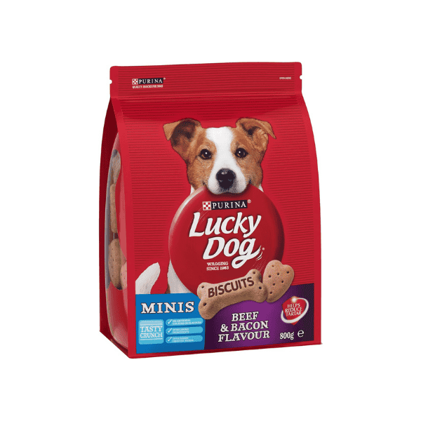 LUCKY DOG 800g Mini Beef & Bacon Dog Treats for Training and Rewards