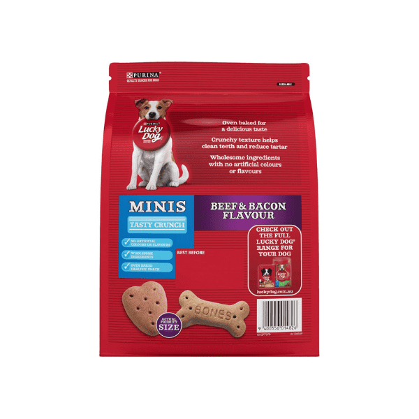 LUCKY DOG 800g Mini Beef & Bacon Dog Treats for Training and Rewards