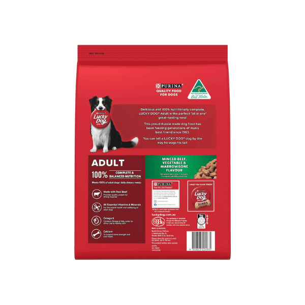 LUCKY DOG Minced Beef and Marrowbone with Vegetables Adult Dog Food 8kg