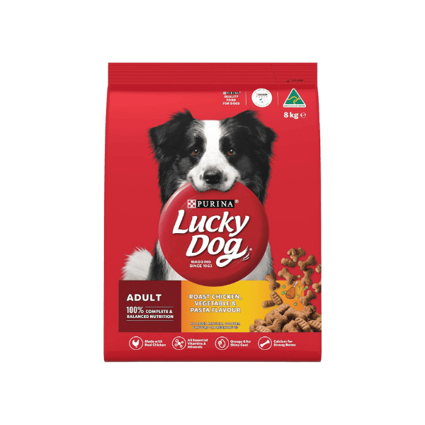 LUCKY DOG Adult Dry Dog Food Roast Chicken Veggies & Pasta Flavour 8kg