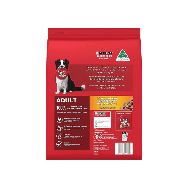 LUCKY DOG Adult Dry Dog Food Roast Chicken Veggies & Pasta Flavour 8kg