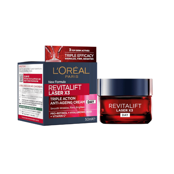 L'Oréal Paris Revitalift Laser X3 Day Moisturiser 50ml  Anti-Ageing & Re Densifying with Pro-Xylane