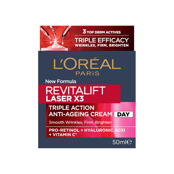 L'Oréal Paris Revitalift Laser X3 Day Moisturiser 50ml  Anti-Ageing & Re Densifying with Pro-Xylane