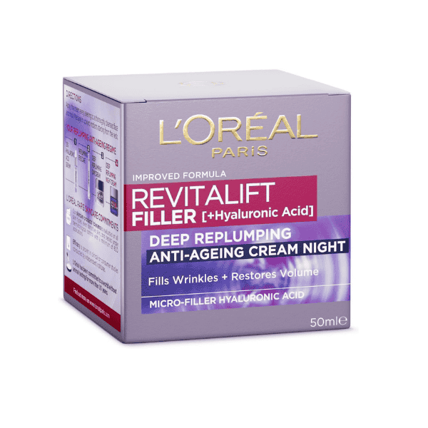 L'Oréal Paris Revitalift Filler Night Cream 50ml  Plumping & Anti Wrinkle Formula