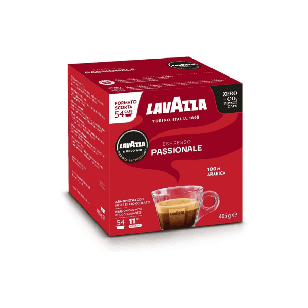 Lavazza A Modo Mio Espresso Passionale Dark Roasted 100% Arabica Pods 54 Count