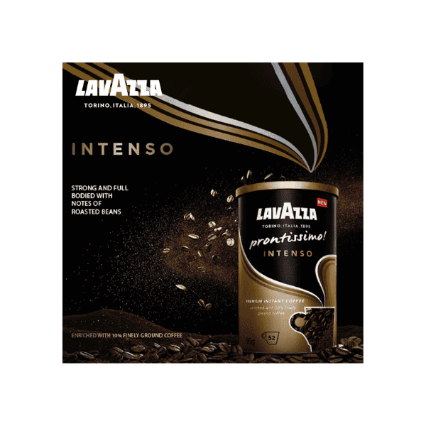 Lavazza Prontissimo Intenso Instant Coffee with Dark Roast and Toasted Aroma