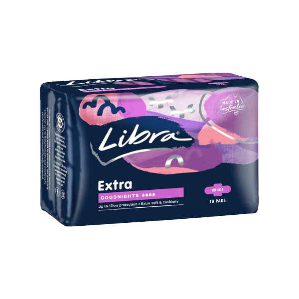 Libra Extra Goodnights Pads with Wings Overnight Protection pack of 10