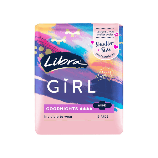 Libra Girl Goodnights Pads with Wings Pack of 10 Ideal for Restful Sleep