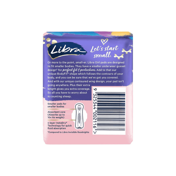 Libra Girl Goodnights Pads with Wings Pack of 10 Ideal for Restful Sleep